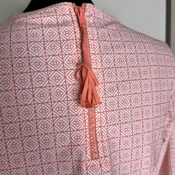 Cabana Life Long Sleeve Rash Guard Swim Top Pink Blue Geometric UPF 50+ Size M - Picture 5 of 8